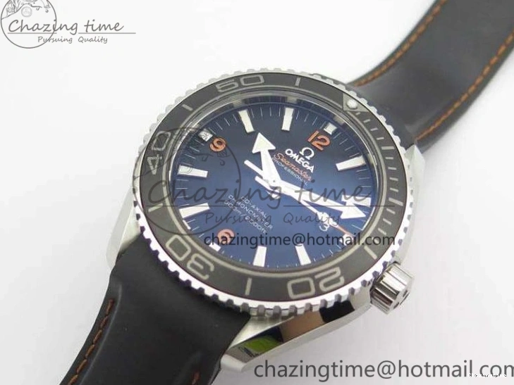 0127 GoodFit Planet Ocean Pro 45mm OMF 1:1 Best Edition Orange Marker On Rubber Strap A8500 (Black Balance Wheel) 8139